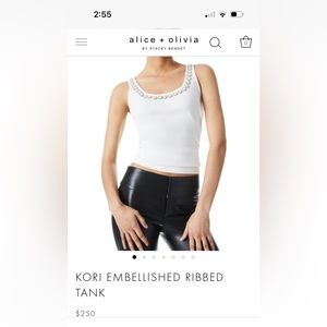 Alice and Olivia Kori embellished rib tank size small